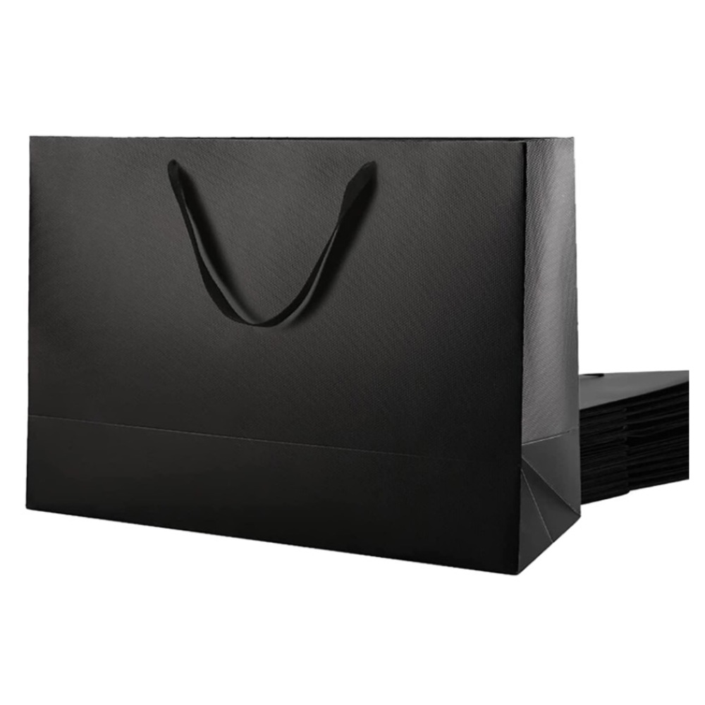 MALICPLUS 12 Extra Large Gift Bags 16x6x12 Inches, Luxury Matte Black Gift Bags‎